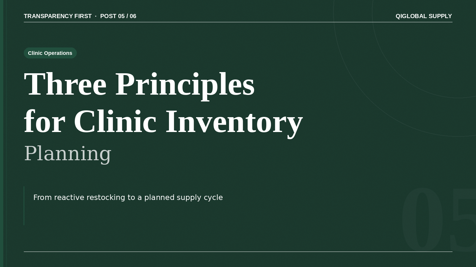 Three Principles for Clinic Inventory Planning